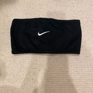Black Embroidered Nike Tube Strapless Crop Top